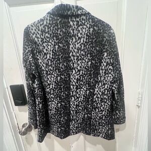 Elle Black and White Leopard Print Teddy Jacket